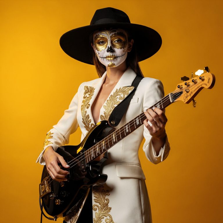 flux pro 2.0 A stylish portrait of a woman with intricate Dia de los Muertos sugar skull face 0 | MIfoto.hu - a [ MI ] közösségünk!