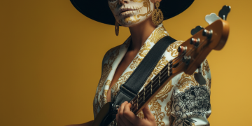 young tattooed white girl with bass guitar with ha | MIfoto.hu - a [ MI ] közösségünk!