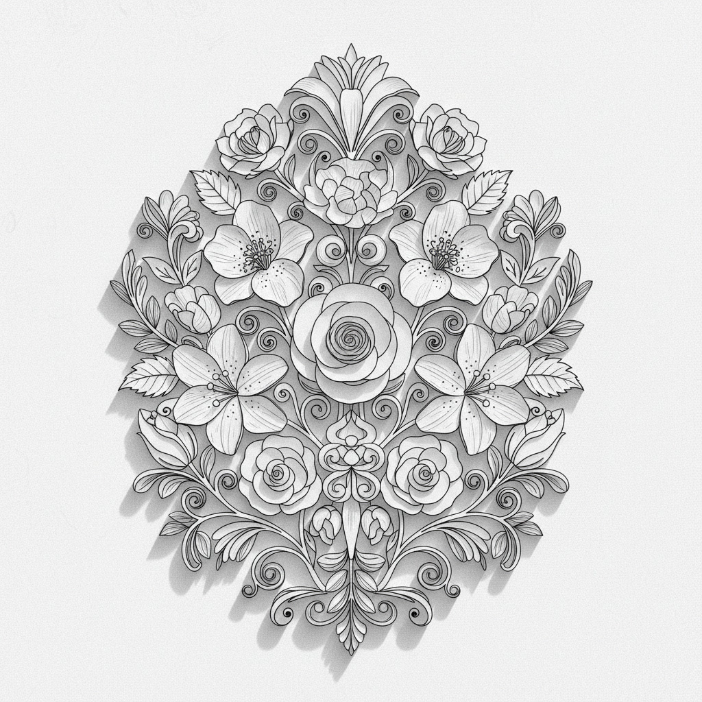 Bnw flower 2