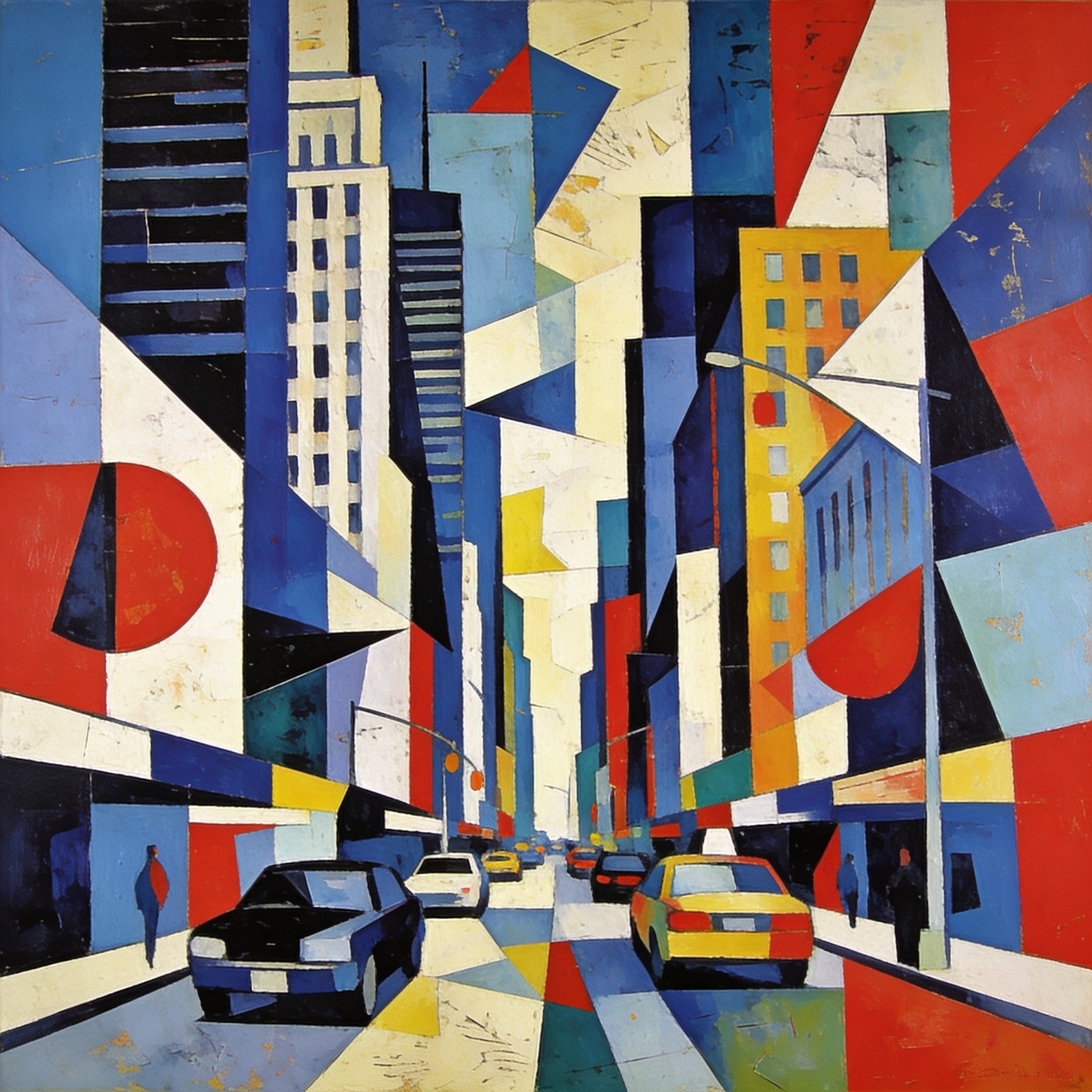 seedream 4.5 Bustling city street synthetic cubism collage like elements fragmented skyscrape 1 | MIfoto.hu - a [ MI ] közösségünk!